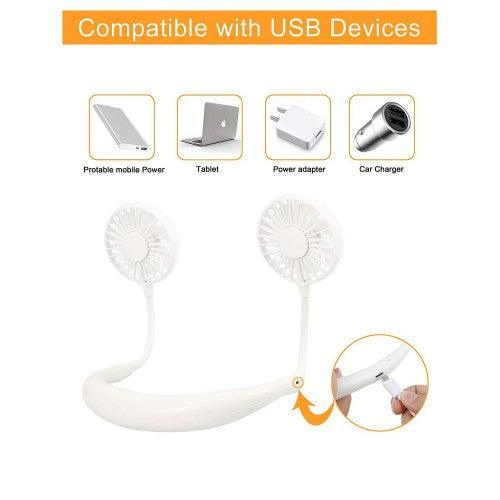 Portable Neck Fan Rechargeable USB Hands Free Fan with 3 Level Air Flow, 7 LED Lights for Home Office Travel Indoor Outdoor - Toytexx Portable Neck Fan Rechargeable USB Hands Free Fan with 3 Level Air Flow, 7 LED Lights for Home Office Travel Indoor Outdoor - Toytexx